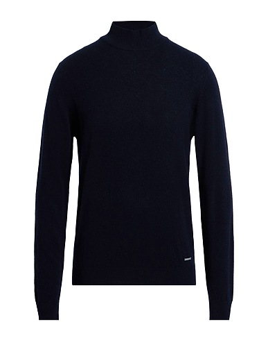 WHY NOT BRAND Polo neck Navy blue 35% Wool, 30% Viscose, 20% Nylon, 15% Cashmere