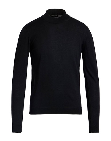 ROBERTO COLLINA Μπλούζα ζιβάγκο Μαύρο 100% Μαλλί μερινός