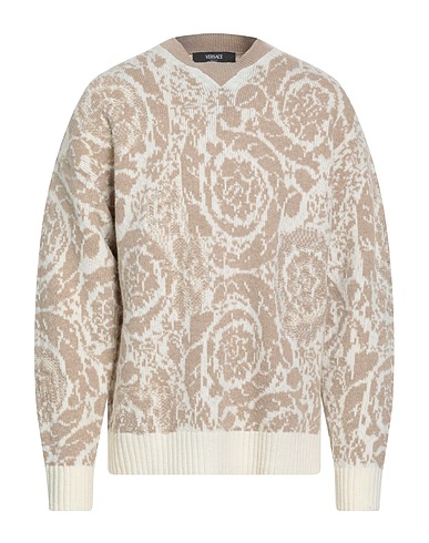 VERSACE Sweater Beige Virgin Wool