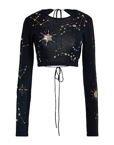 ALANUI Jumper Black 100% Virgin Wool, Glass, Polyester