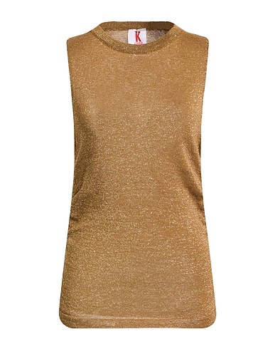 KONTATTO Sleeveless sweater Gold 70% Viscose, 15% Polyamide, 15% Metallic fiber