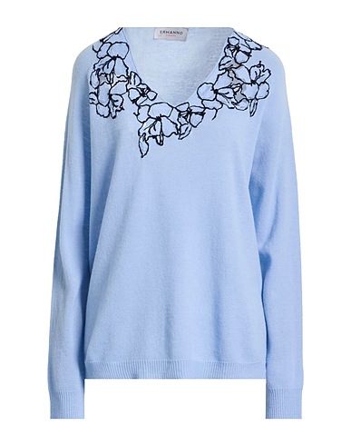 ERMANNO FIRENZE Pullover Hellblau 100% Wolle, Acryl, Polyamid