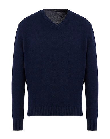 BASE MILANO Sweater Navy 90% Virgin Wool, 10% Cashmere