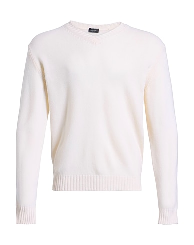 BASE MILANO Pullover Bianco 90% Lana Vergine, 10% Cachemire