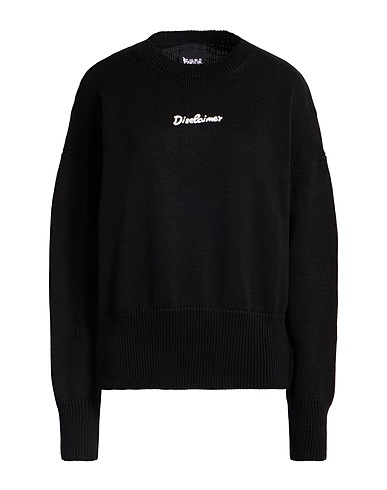 DISCLAIMER Pullover Nero 50% Cotone, 50% Acrilico