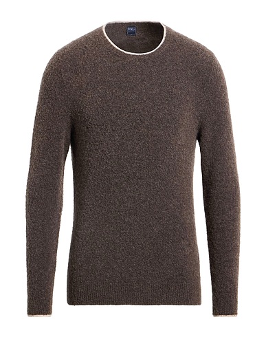 FEDELI Pullover Dunkelbraun 49% Wolle, 27% Polyester, 21% Kaschmir, 3% Elastan