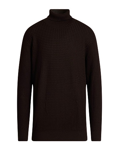 GRAN SASSO Polo neck Dark brown 100% Virgin Wool