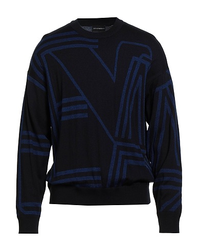 EMPORIO ARMANI Jumper Midnight blue 50% Acrylic, 50% Virgin Wool