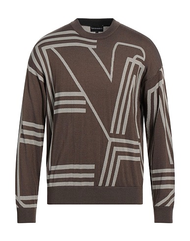 EMPORIO ARMANI Jumper Military green 50% Acrylic, 50% Virgin Wool
