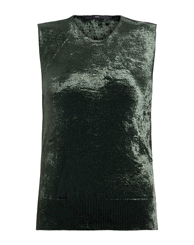 SAPIO Sleeveless sweater Dark green 84% Viscose, 15% Polyamide, 1% Polyurethane