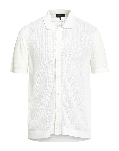 THEORY Solid colour shirt Ivory 96% Cotton, 4% Other Fibres