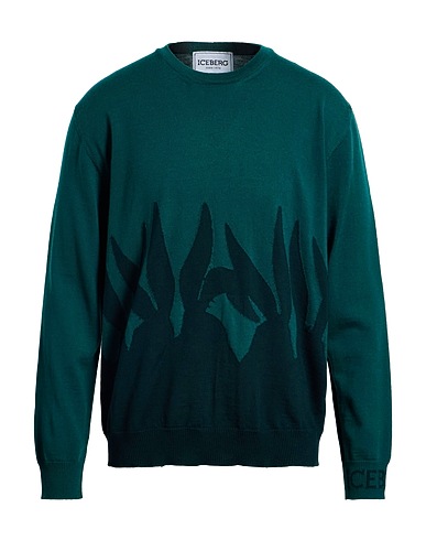 ICEBERG Sweater Dark green 100% Virgin Wool