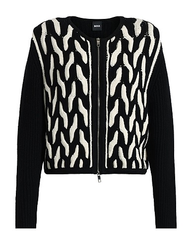 BOSS Strickjacke Schwarz 100% Schurwolle