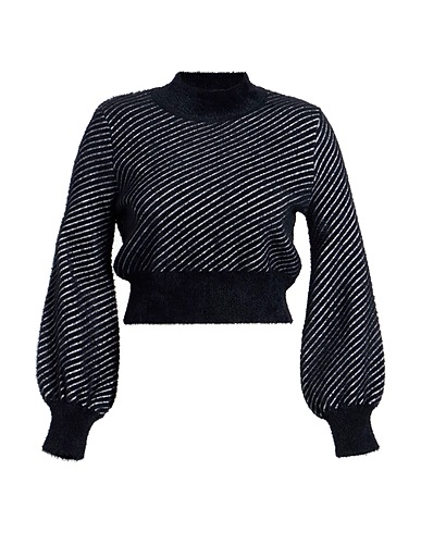 SANDRO FERRONE Polo neck Black 60% Polyamide, 40% Viscose