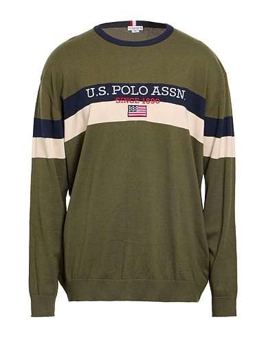 U.S.POLO ASSN. Jumper Military green 90% Cotton, 10% Cashmere