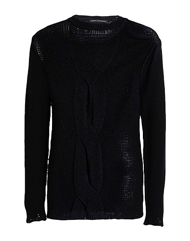 DANIELE ALESSANDRINI Pullover Nero 80% Lana, 20% Poliammide