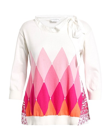 BALLANTYNE Jumper White 85% Cotton, 15% Cashmere