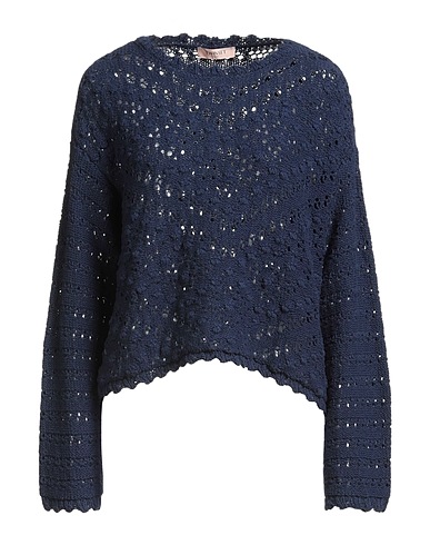 TWINSET Jumper Navy blue 90% Cotton, 10% Polyester