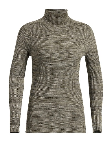 RIER Rollkragenpullover Khaki 100% Seide