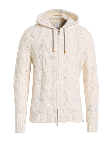 ELEVENTY Cardigan PLATINUM Cream 54% Cashmere, 36% Alpaca wool, 10% Silk