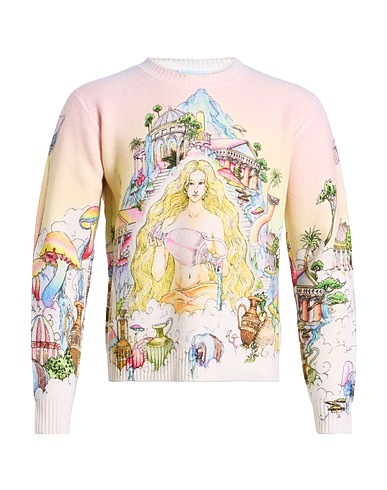 CASABLANCA Jumper Pastel yellow 90% Wool, 10% Cashmere
