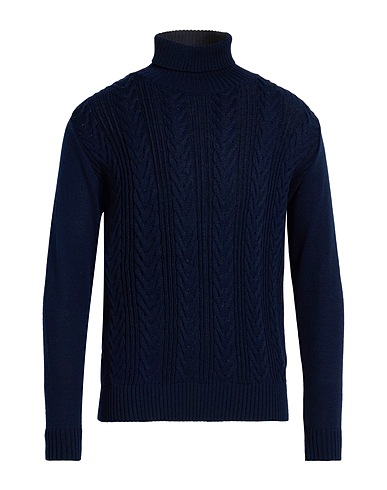 TWENTY-ONE by ANTONIO CARNEVALE Turtleneck Midnight blue 50% Wool, 50% Acrylic