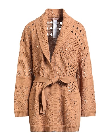 TWINSET Cardigan Camel 33% Viscose, 23% Polyamide, 20% Cotton, 20% Wool, 4% Cashmere
