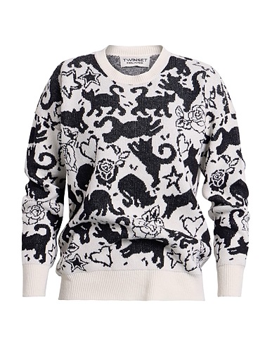 TWINSET Jumper White 35% Polyamide, 30% Wool, 22% Viscose, 8% Polyester, 5% Cashmere