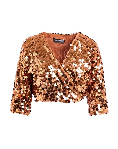 VANESSA SCOTT Top Brown 100% Polyester