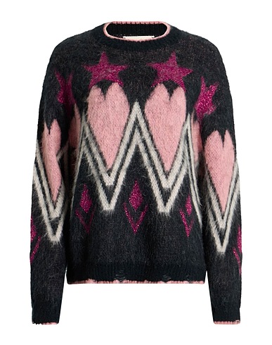 KAOS JEANS Jumper Black 33% Acrylic, 24% Mohair wool, 24% Polyamide, 15% Viscose, 4% Metal