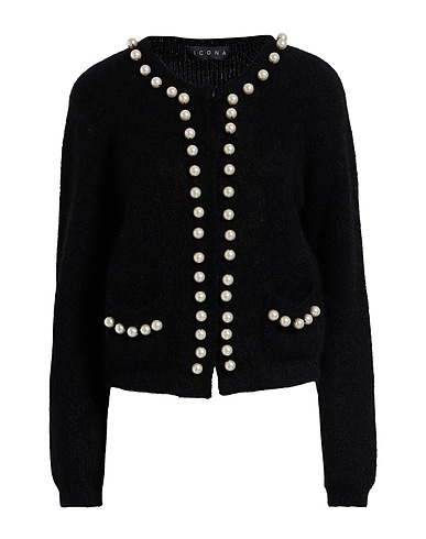 ICONA by KAOS Cardigan Black 56% Alpaca wool, 42% Polyamide, 2% Elastane