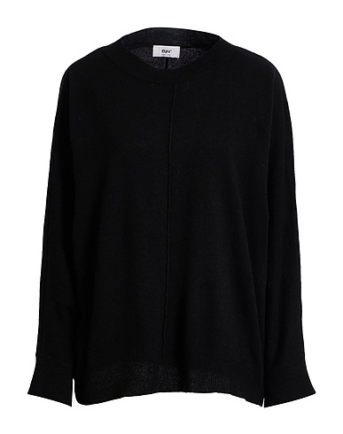 B.YU Pullover Schwarz 47% Merinowolle, 30% Viskose, 15% Kaschmir, 8% Polyamid