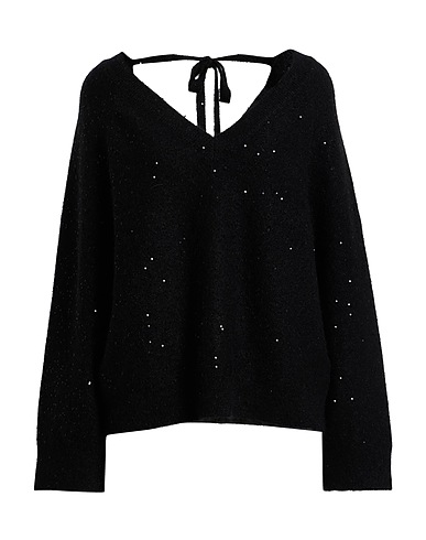 ICONA by KAOS Sweater Black 46% Cotton, 32% Synthetic fibers, 11% Wool, 11% Mohair wool