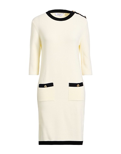 KAOS Sheath dress Ivory 72% Viscose, 28% Polyester