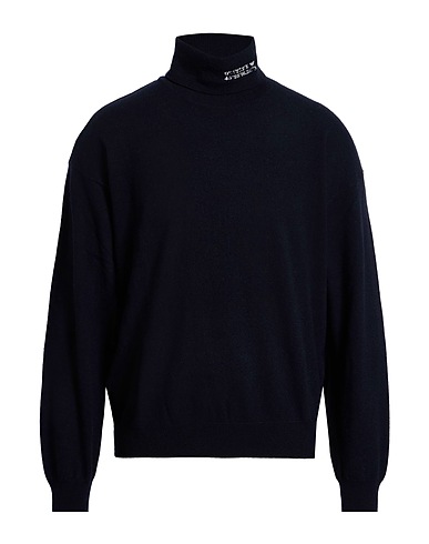 EMPORIO ARMANI Polo neck Midnight blue 40% Wool, 25% Viscose, 25% Polyamide, 10% Cashmere