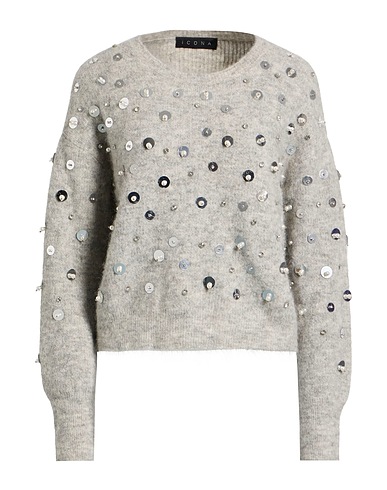 ICONA by KAOS Sweater Light grey 56% Alpaca wool, 42% Polyamide, 2% Elastane