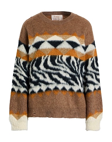 KAOS JEANS Sweater Khaki 34% Acrylic, 30% Mohair wool, 30% Polyamide, 3% Polyester, 3% Viscose