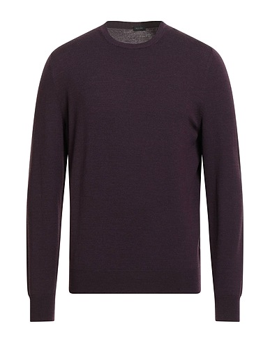 BASE MILANO Jumper Plum 95% Virgin Wool, 5% Cashmere