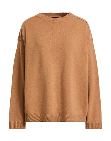 FEDERICA TOSI Jumper Camel 90% Wool, 10% Cashmere