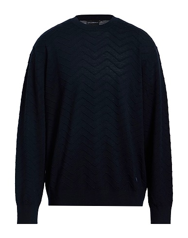 EMPORIO ARMANI Jumper Midnight blue 100% Virgin Wool, Polyamide, Elastane