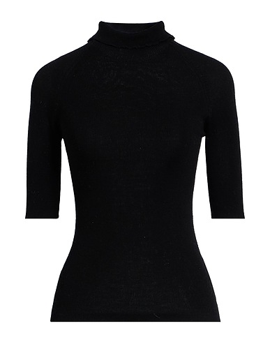 MAJESTIC FILATURES Μπλούζα ζιβάγκο Μαύρο 70% Μαλλί μερινός, 30% Μετάξι