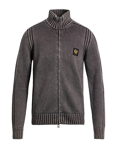 BELSTAFF Pullover mit Zipper  Braungrau 100% Wolle