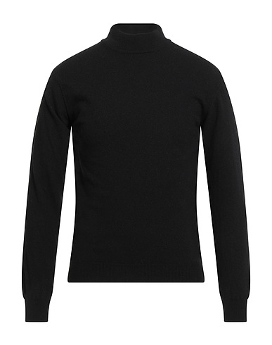 WOOL & CO Rollkragenpullover Schwarz 90% Merinowolle, 10% Kaschmir