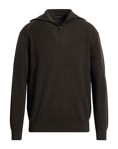 EMPORIO ARMANI Pullover Dunkelbraun 100% Schurwolle, Polyamid, Elastan