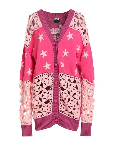 VERSACE JEANS COUTURE Cardigan Pink 55% Linen, 45% Cotton