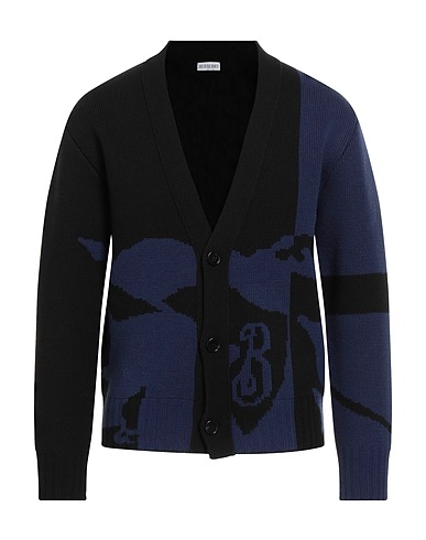 BURBERRY Cardigan Blu navy 100% Lana, Poliammide, Elastan