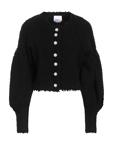 CRUSH. Cardigan Black 86% Cashmere, 14% Polyamide