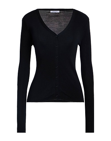 MAJESTIC FILATURES Cardigan Black 70% Merino Wool, 30% Silk