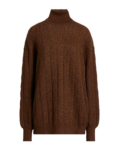 BALLANTYNE Polo neck Brown 100% Llama wool