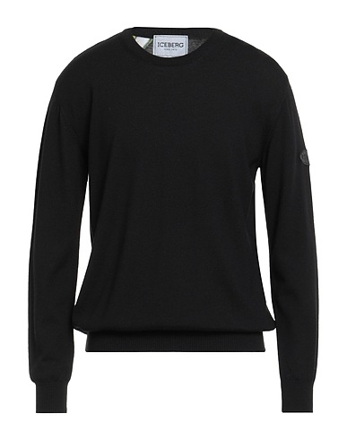 ICEBERG Jumper Black 100% Virgin Wool, Cotton